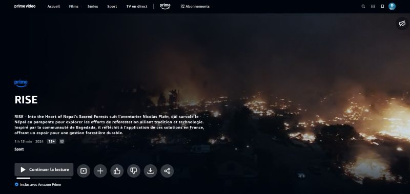 Capture d'écran de la vidéo RISE Népal sur Amazon Prime